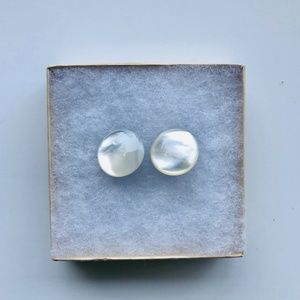 Vintage Pearlescent Clip-On Earrings